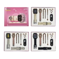 Montre connectée ULTRA 6-en-1 avec chargeur sans fil, montres intelligentes multi-bandes, collier, boucles d'oreilles, bracelet, bague A68 Plus UK8
