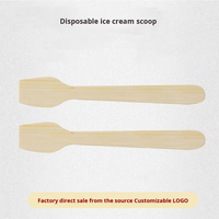 Vaisselle jetable écologique Logo personnalisé Couverts en bambou en bois Petites cuillères à dessert pour glace