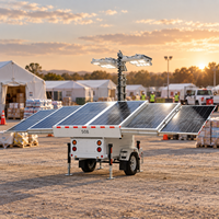 6 Solarpaneele Solar-Lichtturm mit 6*150W LED 23,55kWh Akku und Kompaktanhänger für Kommunale Arbeiten
