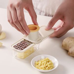 3in1 Manual Small Fine Shredder & Slicer <b>for</b> Garlic & Ginger Mini Grater with Container & Finger Guard - Product Image 4