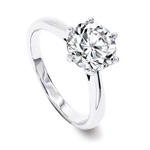 Bague en argent sterling Ss925 plaquée or blanc, taille ajustable, bague en moissanite pour femme - Product Image 3