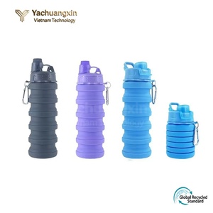 Bouteille d'eau pliable en silicone 1L, pliable, pour la randonnée en plein air, le camping, portable, violet noir - Product Image 3