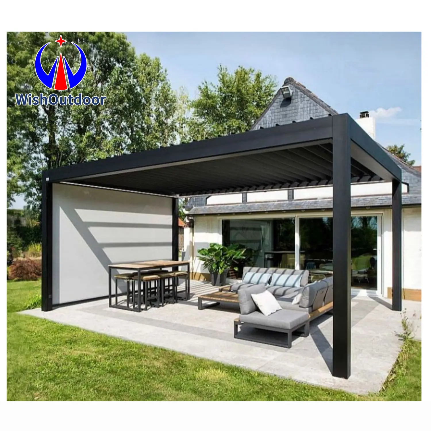 Idées de pergola motorisée Toit de pergola rétractable en PVC motorisé électrique Toit de pergola Usine fournissant des arches Gazebos