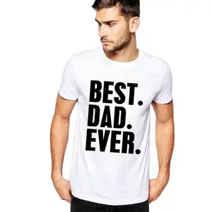 Sıcak satış en iyi baba hiç eğlenceli yaratıcı erkek mektubu moda ince baskı rahat yazlık T-Shirt