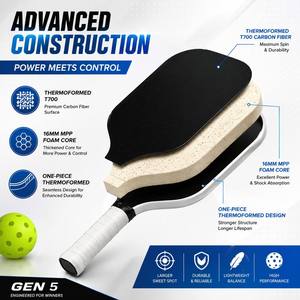 Paleta de Pickleball con Superficie de Carbono Crudo, Aprobada por USA Pickleball, para Potencia y Efecto, Rendimiento Duradero, Descuento por Compra al por Mayor - Product Image 4