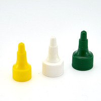 Bouchons torsadés côtelés noirs, verts, jaunes 20/410 24/410 avec bec verseur long de 24 mm et embout pointu pour bouteilles d'huile capillaire