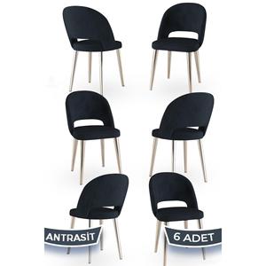 Pannello serie 6 pezzi antracite sedia da cucina in metallo cromato gamba di prima classe tessuto Babyface