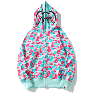 Sweat-shirt unisexe à double capuche Bappes de haute qualité 2025, confortable, décontracté, avec fermeture éclair, design brodé de dessins animés, 100% coton - Product Image 3