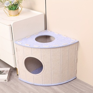Cave pour chat en feutre polyester de qualité supérieure – Lit pour chat pliable et résistant aux griffures pour chatons et chats de grande taille - Product Image 3