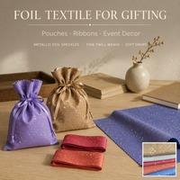 Tissu sergé Weft Stretch Gold Foil Leli Si 175GSM brillant, doux, fluide et résistant à l'abrasion pour robes de soirée, costumes de scène et blazers