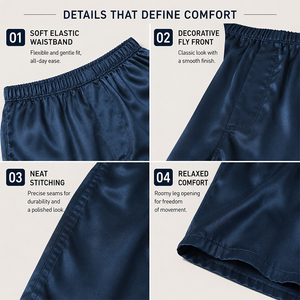 Pantalones Cortos Casuales de Seda de Morera 100% para Hombre, Transpirables, para Playa, con Logotipo Personalizado, Premium, Suaves, Ligeros, para Vacaciones de Verano - Product Image 3