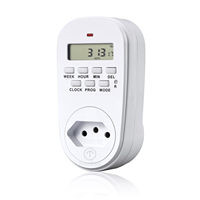 Enchufe Temporizador Digital Programable de 10A con Funcionamiento a Batería, Enchufe Europeo, Enchufe de Mesa