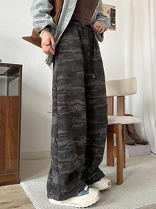 <span class=keywords><strong>Pantalon</strong></span> décontracté pour femme, style américain, ample, droit, à jambes larges, respirant, taille élastique, taille haute, nouveau pour l'automne, 0779 - Product Image 6