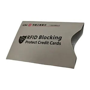 Alta calidad CMYK 4C Impresión de logotipo Blindaje Señales RFID Papel de aluminio Funda de tarjeta de bloqueo RFID