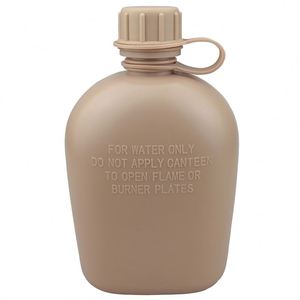 Muestra gratuita: Cantimplora táctica con funda de lona, verde oliva, para deporte, 3 piezas con asa - Product Image 1