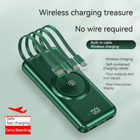 Vente flash, station d'alimentation portable sans fil intégrée avec câbles, chargeur rapide, batterie externe sans fil 10000mah