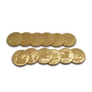 metal crafts cheap metal coins wholesaler design metal challenge coin custom logo embossed 2d gold alloy challenge souvenir coin