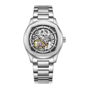 Low Moq Orologio Zeegull Automatische Transparantie Uurwerk Heren Luxe Roestvrij Staal Horloge Custom Logo Horloges Mannen Automatisch