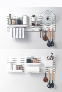 Kits de panneaux perforés <span class=keywords><strong>en</strong></span> plastique sans poinçonnage Kits d'organisateurs muraux bon marché Suspension modulaire pour organisateur mural - Product Image 4
