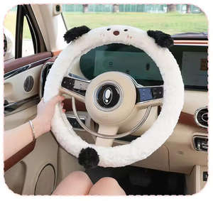 Housse de volant de <span class=keywords><strong>voiture</strong></span> Hiver Mignon Dessin animé Antidérapant Poignée Universelle Housse de volant en peluche chaude - Product Image 3