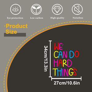 ป้ายไฟนีออน LED หรี่แสงได้ของตกแต่งผนังแบบ USB สำหรับเด็กห้องเรียนงานเลี้ยงวันเกิดในเชิงบวกสิ่งที่ยากสามารถทำได้ไฟนีออนห้องนอน - Product Image 2