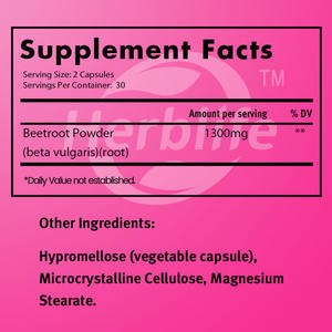 Cápsulas de Remolacha Personalizables en Oferta - 1300 mg de Polvo de Remolacha para Energía Natural y Apoyo a la Resistencia, Sin OMG - Product Image 2