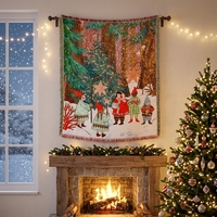 Couverture de canapé de Noël personnalisée en coton/polyester jacquard tissé, couverture de camping extérieure personnalisée, vente directe d'usine