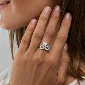 Anillo de Plata de Ley 925 para Mujer, Forma de 8, <span class=keywords><strong>Amor</strong></span> Infinito, 12 Constelaciones, Corazón de Color, Zirconia, Regalo de San Valentín, Joyería - Product Image 3