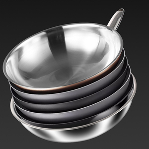 Poêle wok triply en acier inoxydable 304 panci sartenes ustensiles de cuisine à induction grande poêle Wok poêle à frire antiadhésive - Product Image 3