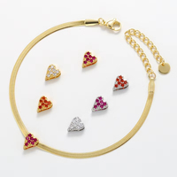 Pendentif micro-incrusté de zircon en forme de cœur, fer à cheval et étoile à cinq branches, accessoires de bijoux DIY, perles perforées pour bracelets
