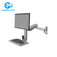 Support d'écran Meisonic T8-GA02KB-W 32 pouces, rotation à 360°, construction en alliage d'aluminium, support mural Ergotron pour ordinateur