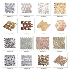 Decorazione moderna 24k bronzo <span class=keywords><strong>rame</strong></span> irregolare alluminio esagono dorato 3d metallo piastrelle in acciaio inossidabile mosaico - Product Image 5
