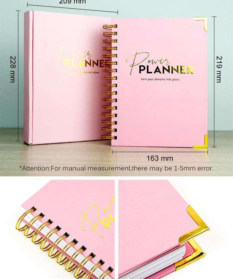 Wholesale 3 Color Ready to Ship A5 Size 272 Pages Power Planner for Personal and Business