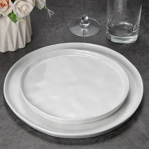 Western Dinner Dishes Sets Dinnerware Ceramic White Catering Food Plate And Cup Porcelain Dining Plates Set For Hotel Restaurant