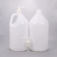 Bouteille en plastique HDPE de 1 gallon (3,8 L) ou 2 litres, blanche, étanche, personnalisée, pour shampoing ou détergent, avec pompe à pression