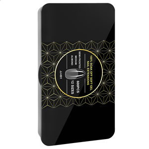 OEM sarung penuh transparan Stiletto panjang pendek Squart lembut ABS ujung XS kuku palsu jari buatan desain pra-desain - Product Image 2