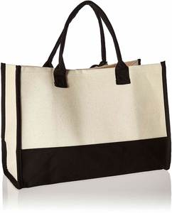 Sacs fourre-tout en toile de taille moyenne, utilisation quotidienne, logo personnalisé, motif uni, poignée en coton, fermeture éclair, emballage de légumes, cadeaux, shopping - Product Image 2