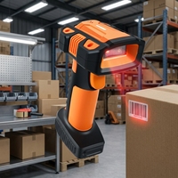 Lector de Códigos de Barras 2D Inalámbrico Industrial, Escáner Portátil CMOS con Interfaz USB para Recopilación de Datos de Inventario