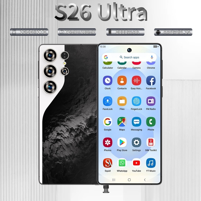 S26 Ultra 5G Smartphone Android 15 7.3 Inch HD OLED 90Hz 16GB+1TB Storage 108MP Camera Spanish French Global Version Unlocked