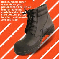 Chaussures de Sécurité en Cuir Mi-Montantes Anti-Écrasement Antidérapantes pour Mineurs, Protection du Travail, Construction et Travaux en Milieu Humide de Mine de Charbon