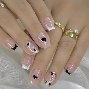 <span class=keywords><strong>Uñas</strong></span> <span class=keywords><strong>Postizas</strong></span> Cortas Cuadradas de Color Rosa Francés, <span class=keywords><strong>Uñas</strong></span> <span class=keywords><strong>Postizas</strong></span> con Punta Francesa, <span class=keywords><strong>Uñas</strong></span> <span class=keywords><strong>Postizas</strong></span> de Cobertura Completa, Puntas de Manicura Blancas - Product Image 5
