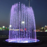 Fontaine musicale d'eau RGB personnalisable pour intérieur/extérieur, petite fontaine de jardin, fontaine d'eau musicale en acier inoxydable durable