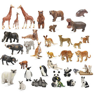 Alta simulazione dipinto a mano decorazione della tavola modello di auto giocattolo set solido di plastica piccolo figure di animali - Product Image 1