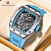 Relojes PAGANI DESIGN de Alta Calidad con Movimiento de Cuarzo, Reloj de Hombre en Oferta, Esfera Cuadrada, Correa de Silicona, Reloj de Pulsera con Puntero Hueco