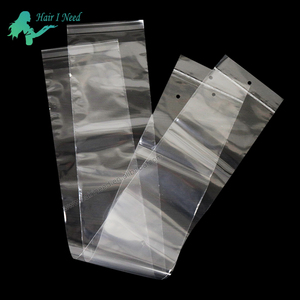 Plastikverpackungsbeutel für Haarverlängerungen mit Verschluss, Selbstklebende durchsichtige Plastiktüten für Haarbündel - Product Image 5
