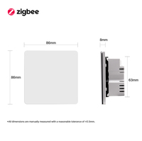 Merten Zigbee Smart Switch 2 Gang Panel PC Putih Kontrol Suara Alexa Google Home IP20 Timer Remote untuk Aplikasi 16A 260V