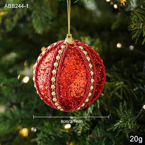 LINGKAI Red Glitter <b>Christmas</b> Ornament Balls Set Sequin Star Gift <b>Box</b> Hanging Pendants for Xmas Tree Home Holiday Decor - Product Image 6