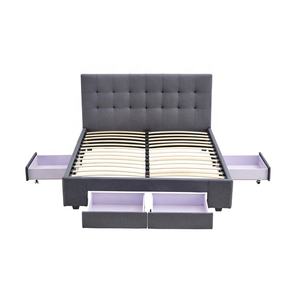 Cama tapizada Wingback clásica con cabecero alto para suites de hotel - Product Image 5