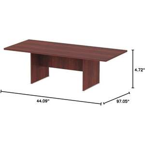 Mesa de Conferencia Rectangular Alera Serie Valencia, Moderna, Color Cerezo Medio, 94.5w X 41.38d X 29.5h, Ajustable para Uso en Oficinas y Hoteles - Product Image 1