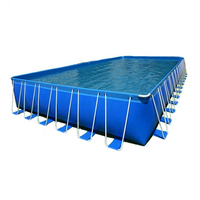 Piscine à poissons d'usine 975cm x 488cm x 132cm piscine à cadre rectangulaire portable en PVC personnalisée réservoir de poissons réservoir de stockage d'eau conteneur piscine